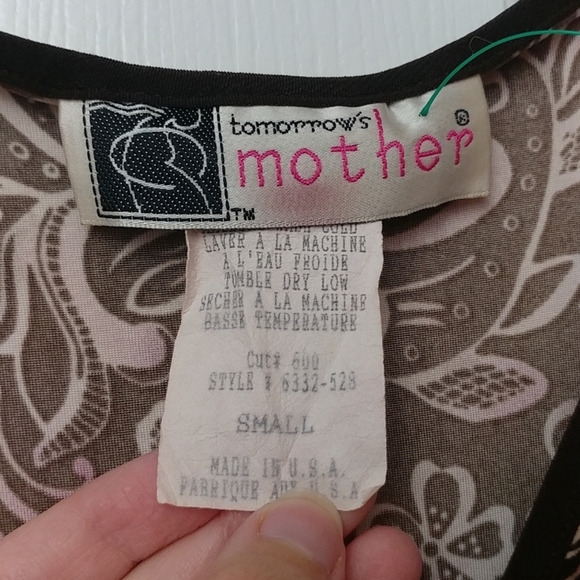 TOMORROWS MOTHER Size S Brown Floral Maternity Top - Picture 3 of 7